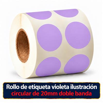 Rollo de etiqueta Ilustración Circular Violeta 20 Diametro (2B - B40 ROLLO x 1000)